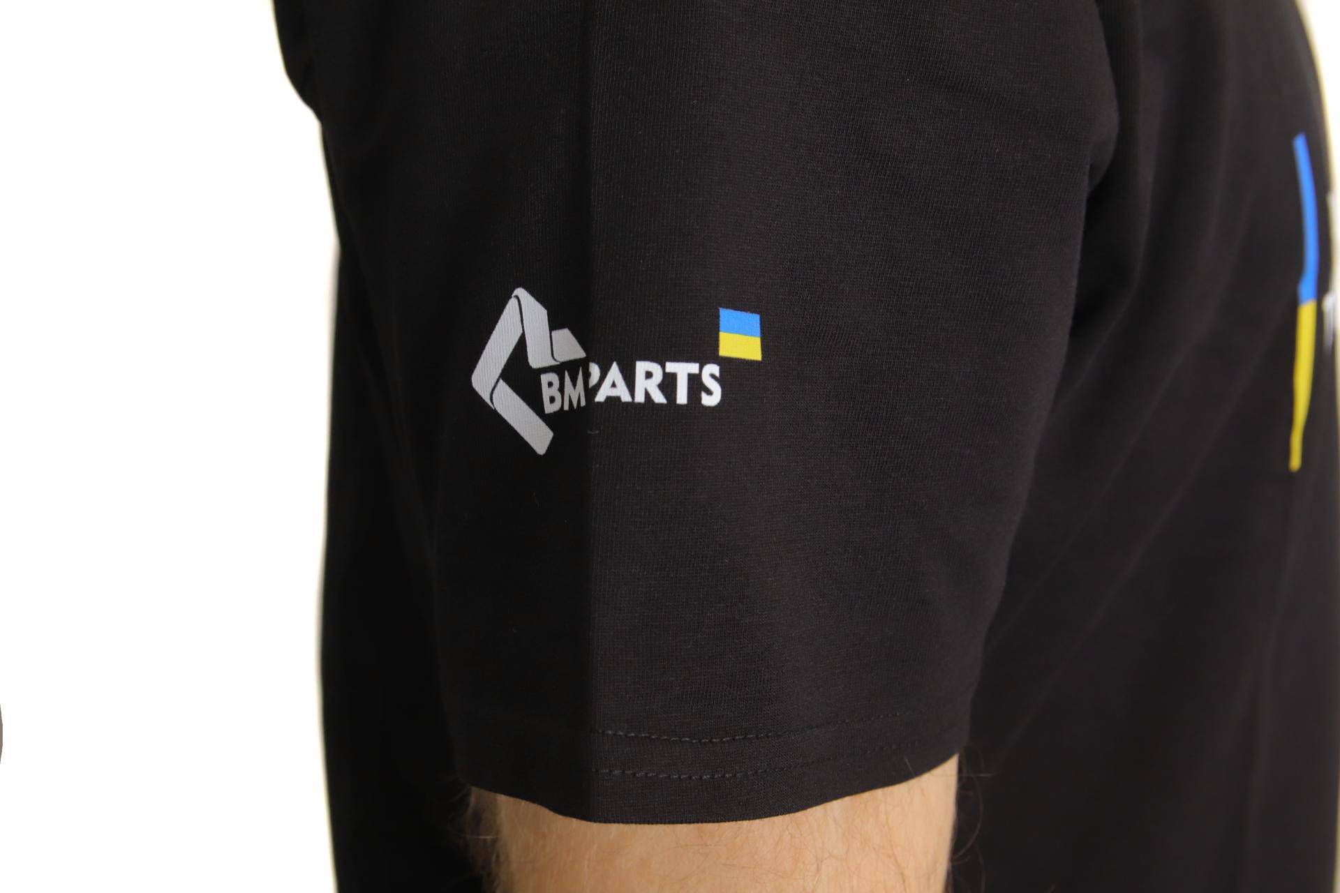 Футболка патріотична BM Parts, чорна, L (100% бавовна)