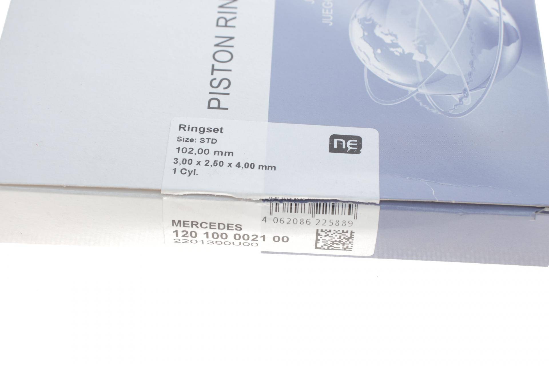 Кільця поршневі MB Vario 4.3TDI (102.00mm/STD) (3-2.5-4) = 8910830000