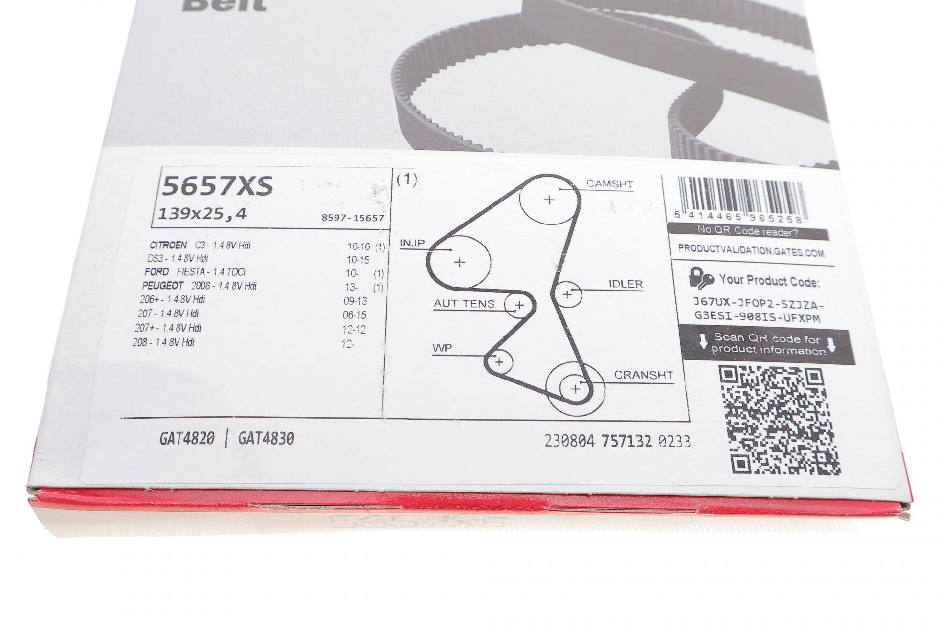 Ремень ГРМ Citroen C3/Peugeot 206/207/208 1.4 HDI 09-/Ford Fiesta 1.4 TDCi 10- (25.4x139z)