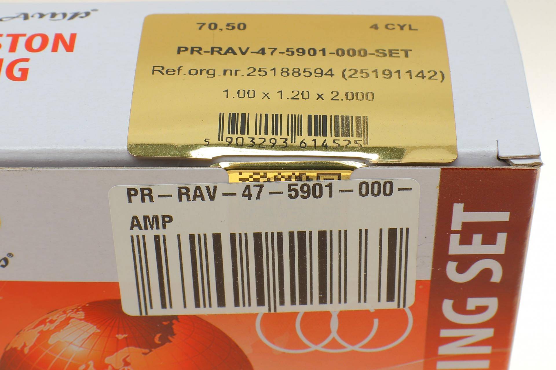 Кольца поршневые Ravon R2 1.2 16- (70.50mm/STD) (1.0x1.2x2.0)
