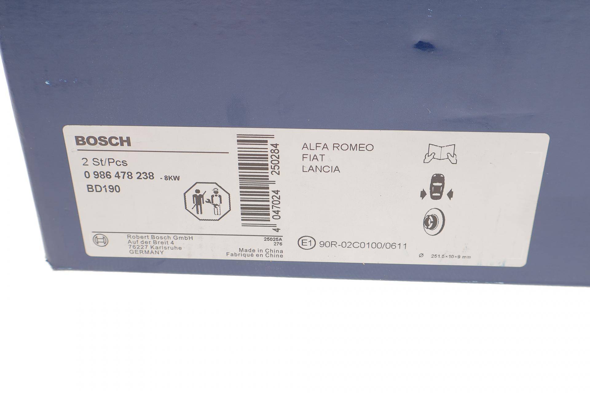 Диск гальмівний (задній) Alfa Romeo 164 87-98/Fiat Bravo/Stilo 01-14 (251.5x10)