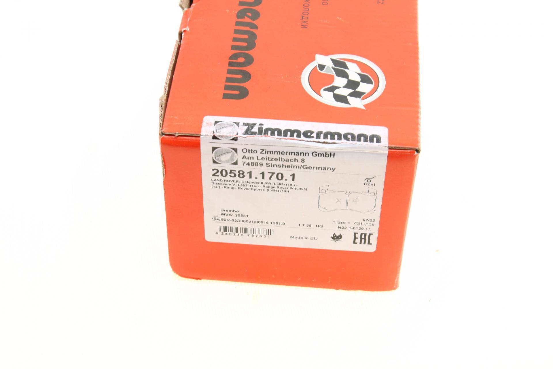 Колодки тормозные (передние) Land Rover Discovery 2.0-3.0 i/3.0 D 12- 4x4