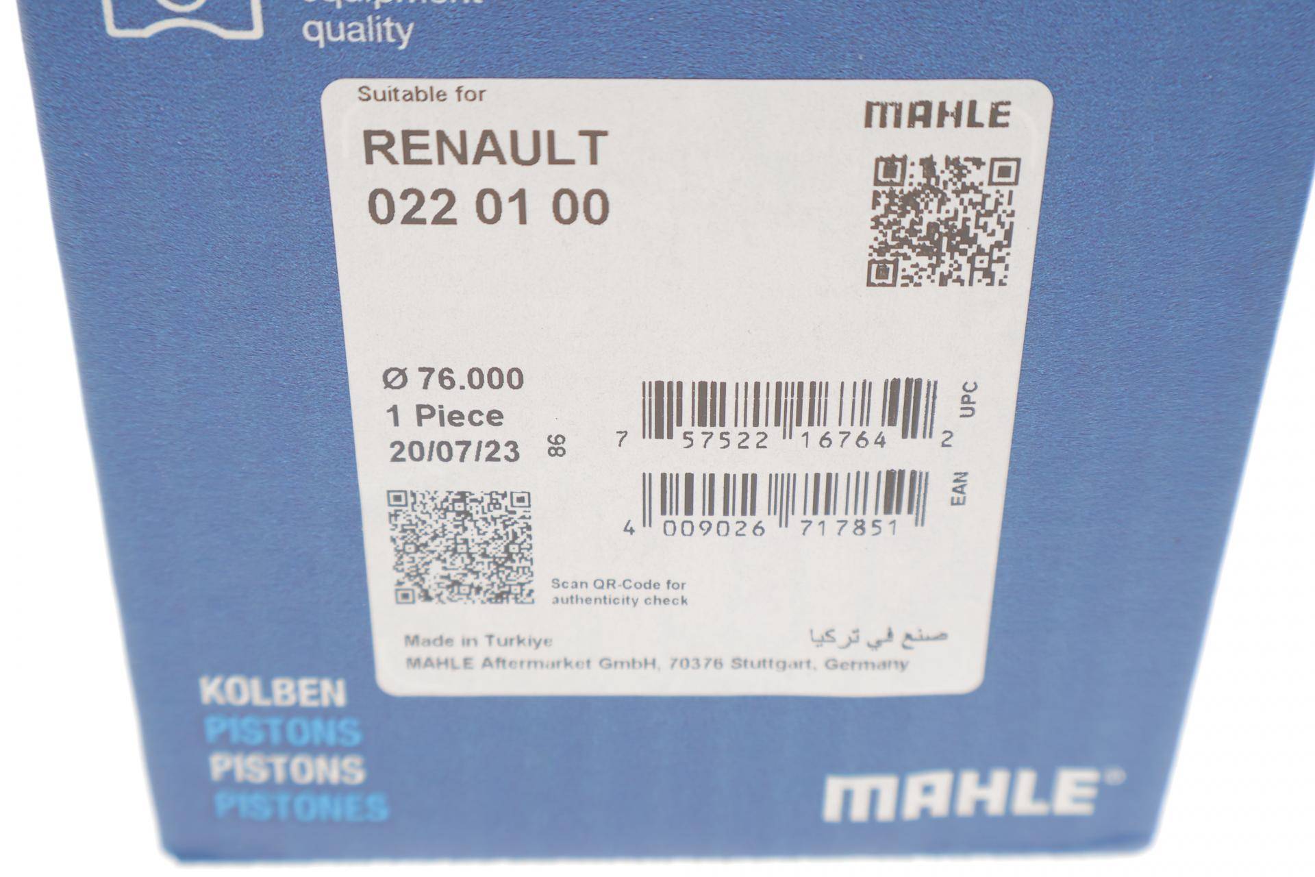 Поршень Renault Kangoo 1.5dCi 01- (76.00mm/STD)(Палець 26mm)