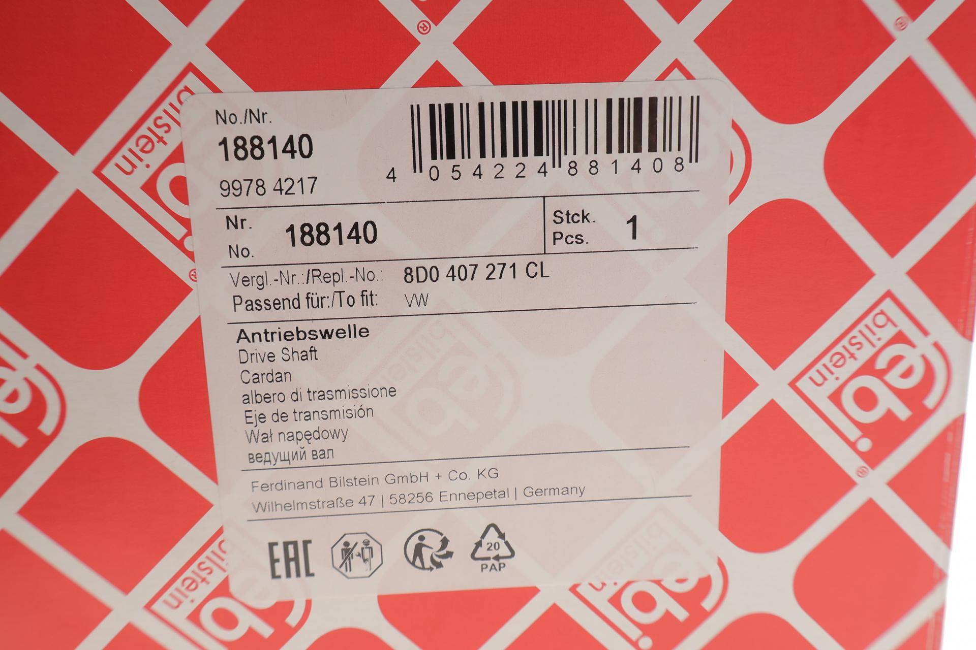 Піввісь Audi A4/VW Passat 95-05 (L) (33x596)