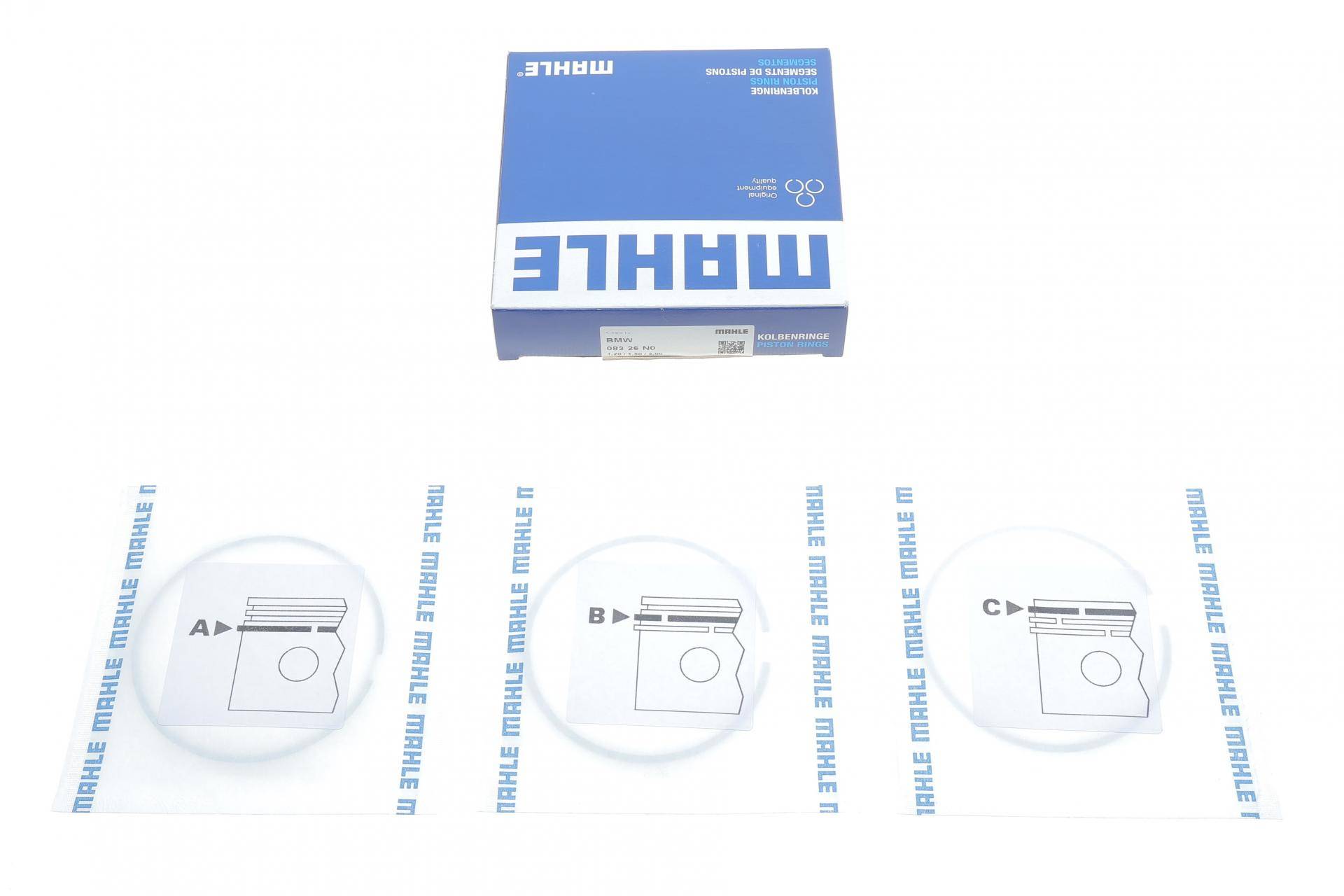 Кільця поршневі BMW 5 (E39/E60) 2.2i (M54) (80.00mm/STD) (1.2-1.5-2)