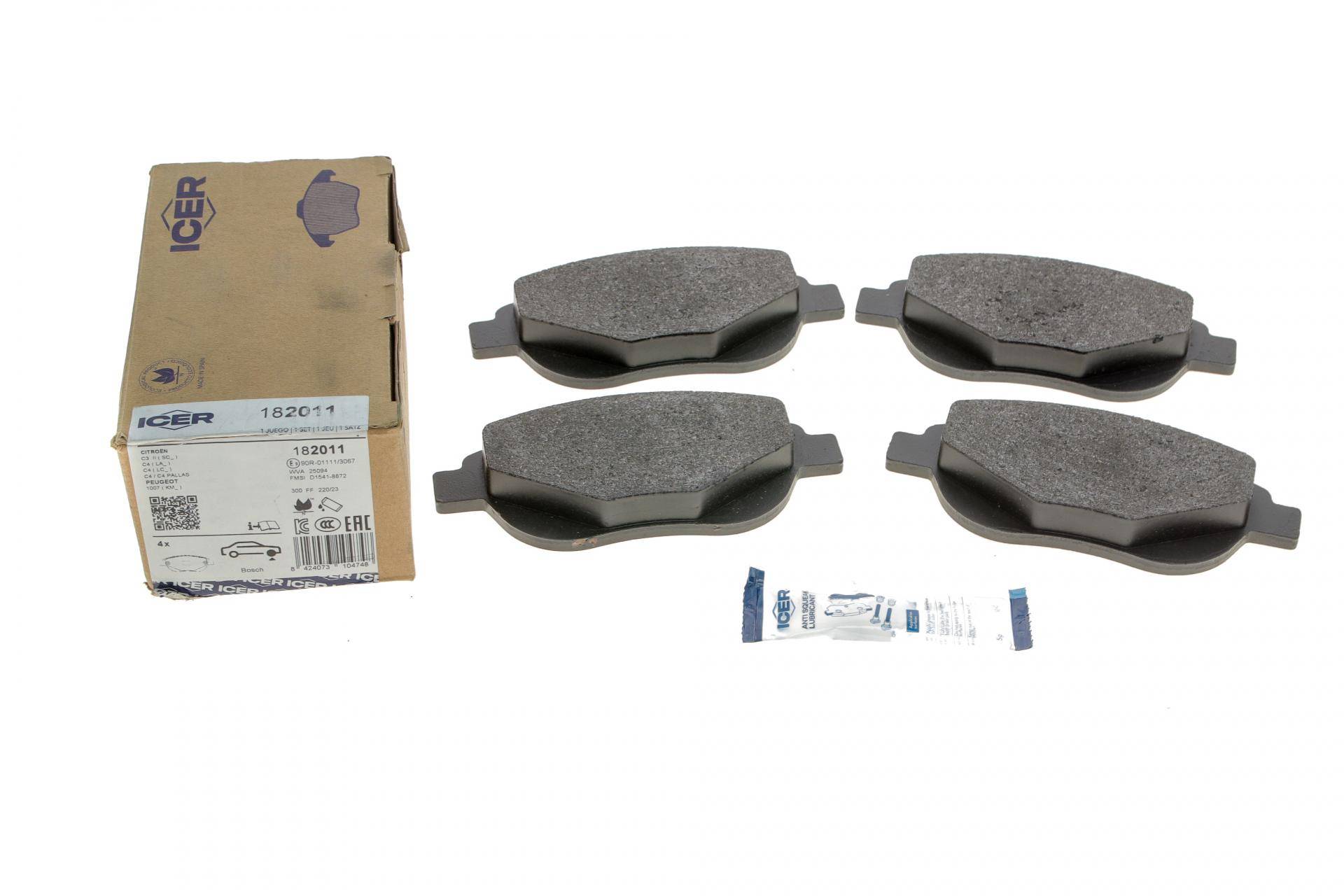 Колодки гальмівні (передні) Citroen C3 09-/C4 04-12/Peugeot 207 07-/307 03-12/1007 05-