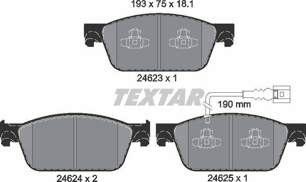 Колодки гальмівні (передні) VW T5 03-/T6 15- (Ate - Teves) Q+/(з датчиком)