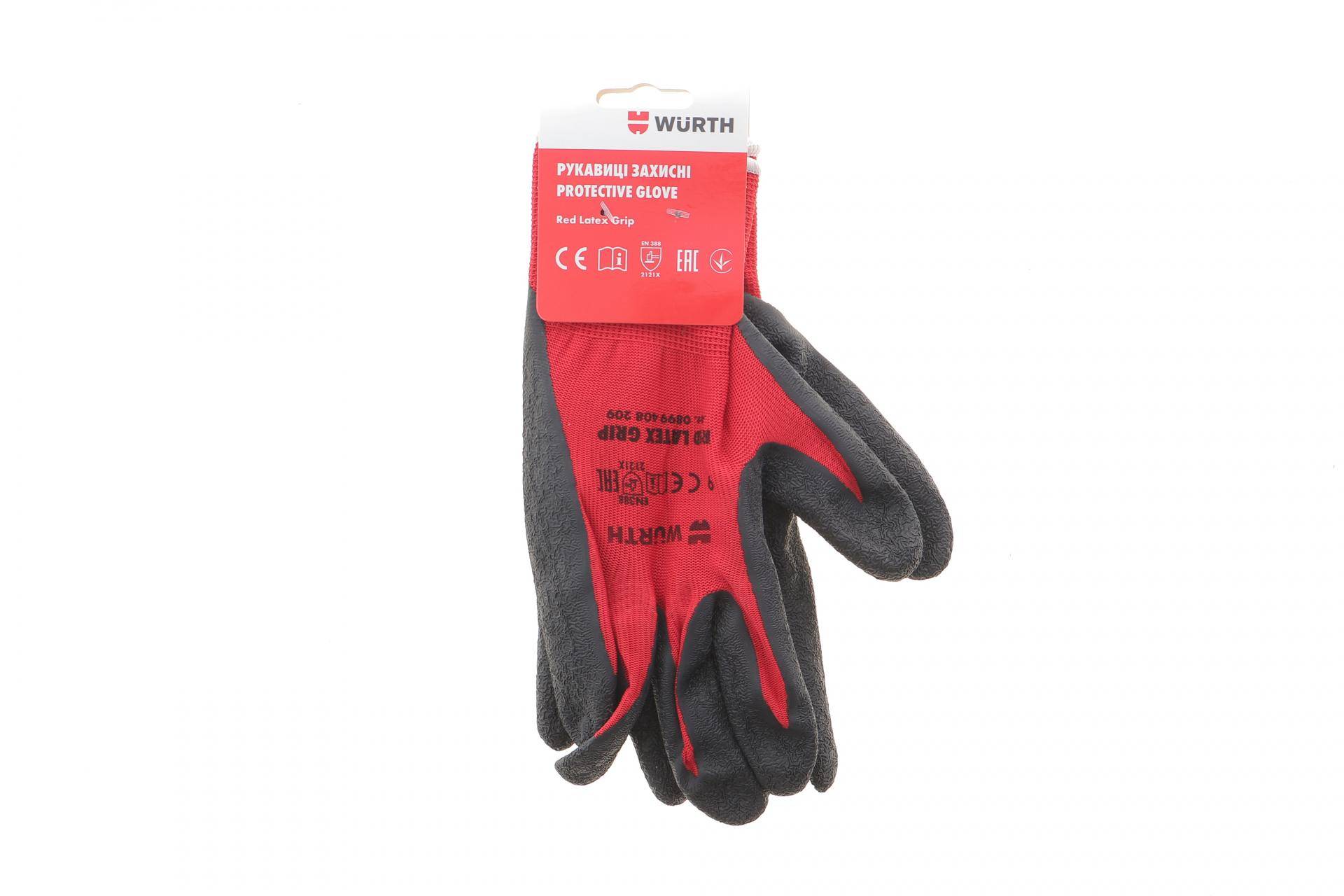 Рукавиці з латексним покриттям (9) RED LATEX GRIP