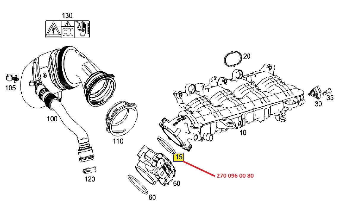 Прокладка колектора впускного MB E-class (W212/W213) 09- M271/M274 (кільце)