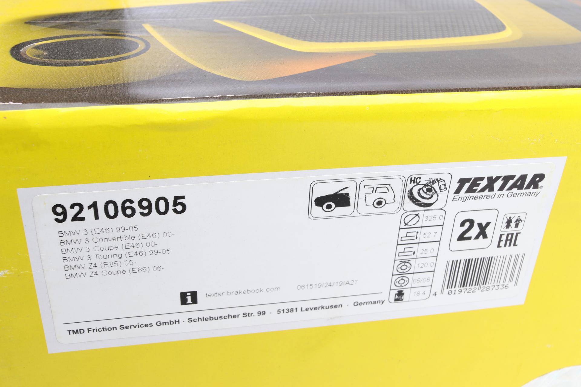 Диск тормозной (передний) BMW 3 (E46) 99-06 (325x25) PRO+