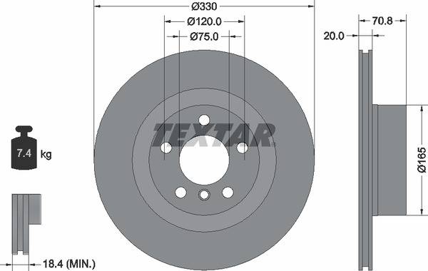Диск гальмівний (задній) BMW X3 (F25)/ X4 (F26) 10- (330x20) PRO