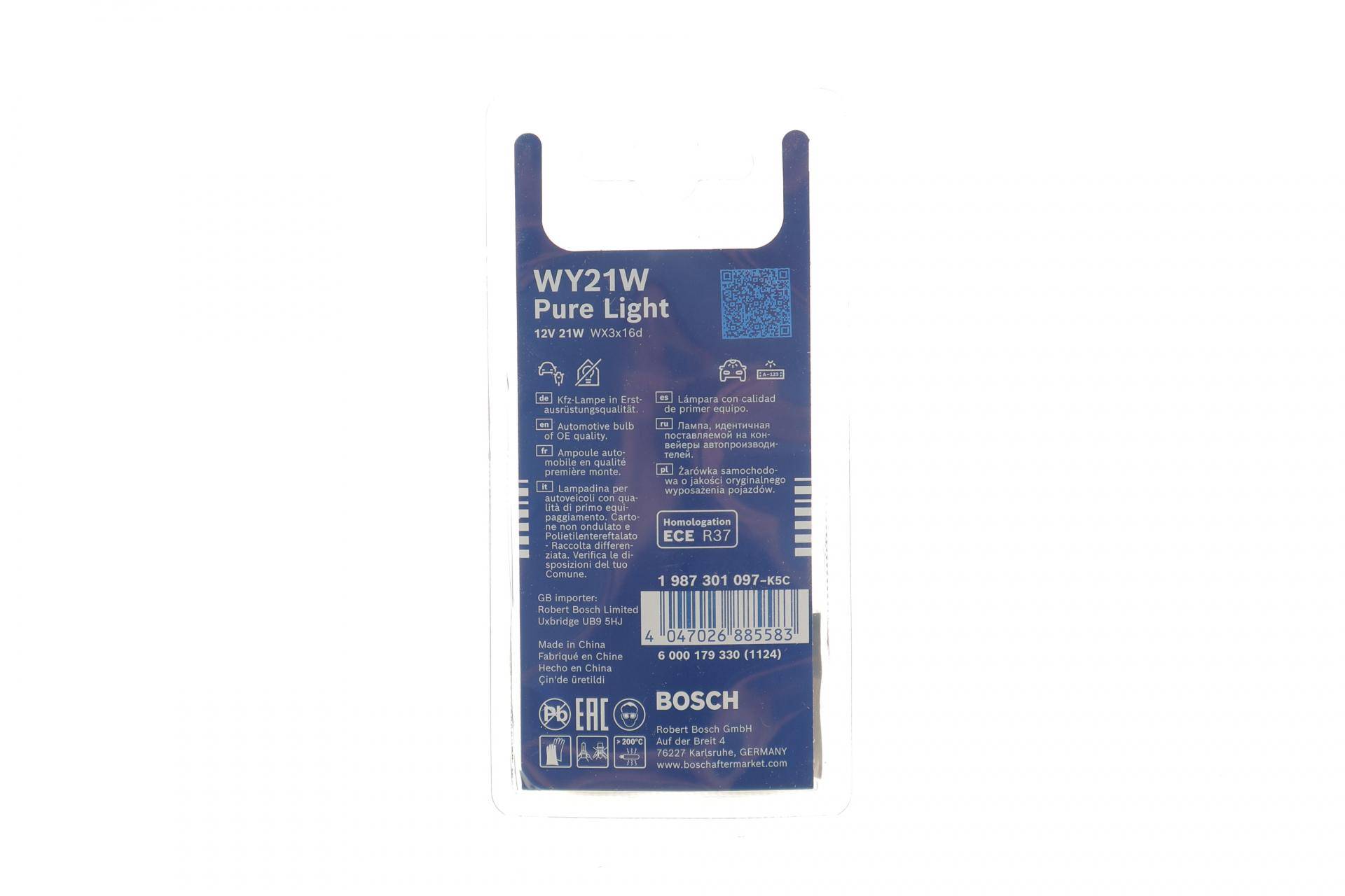 Автолампа WY21W 12V 21W WX3x16d Pure Light