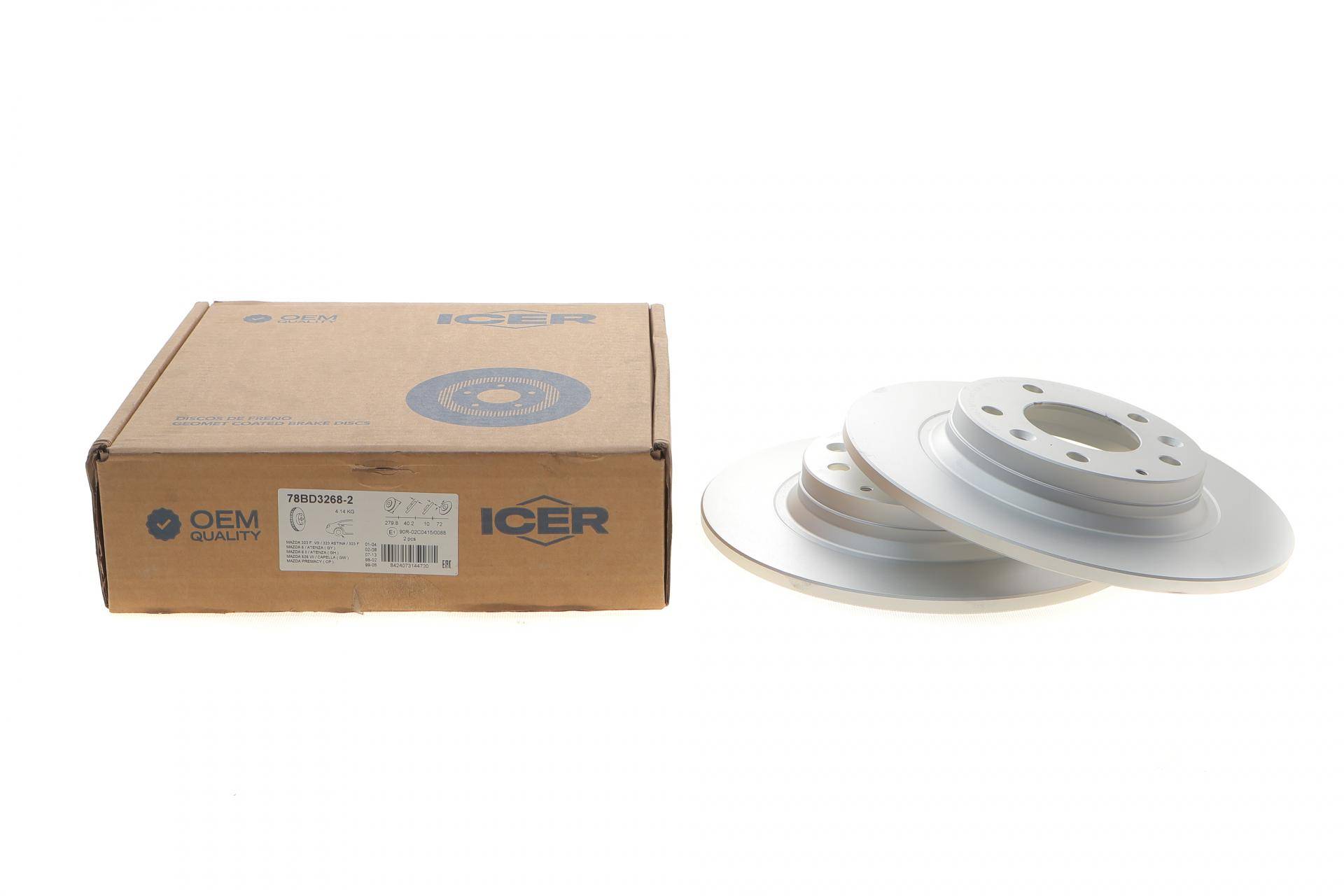 Диск гальмівний (задній) Mazda 6 02-13/626 V 98-02/323 F/S 01-04 (280x10) (з покриттям) (повний)