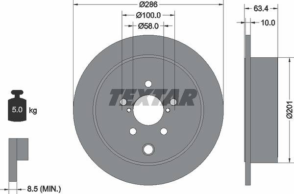 Диск гальмівний (задній) Subaru Forester 08-/Impreza 08-/Outback 08- (286x10)