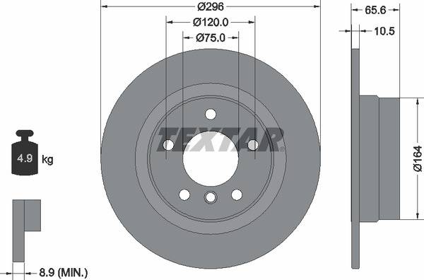 Диск гальмівний (задній) BMW 1 (E81/E87)/3 (E90/E92) 05-13 (296x10.5) PRO