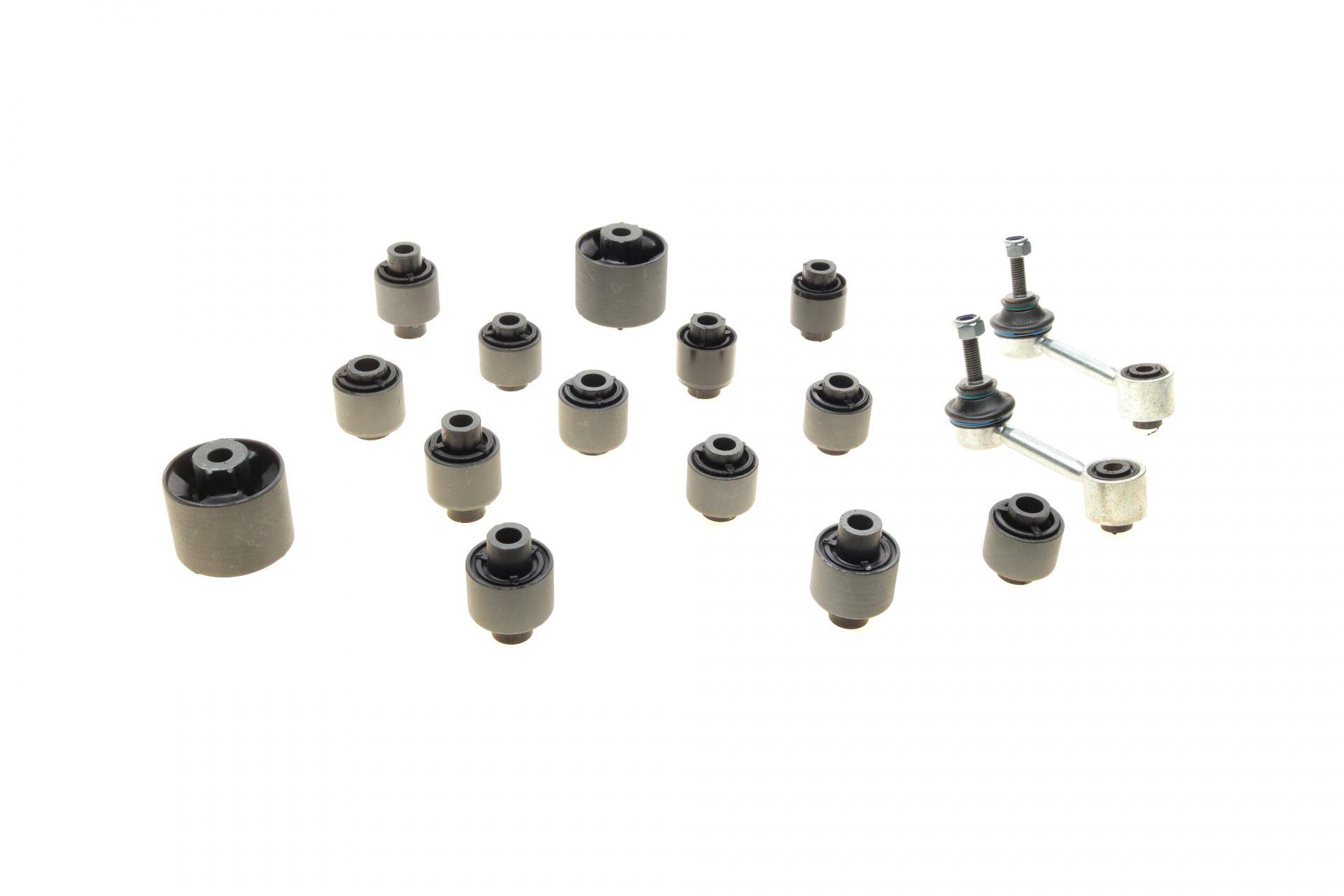 Комплект сайлентблоків задньої підвіски Audi A3/VW Golf V 04- (14шт) (+ 2 тяги стабілізатора)