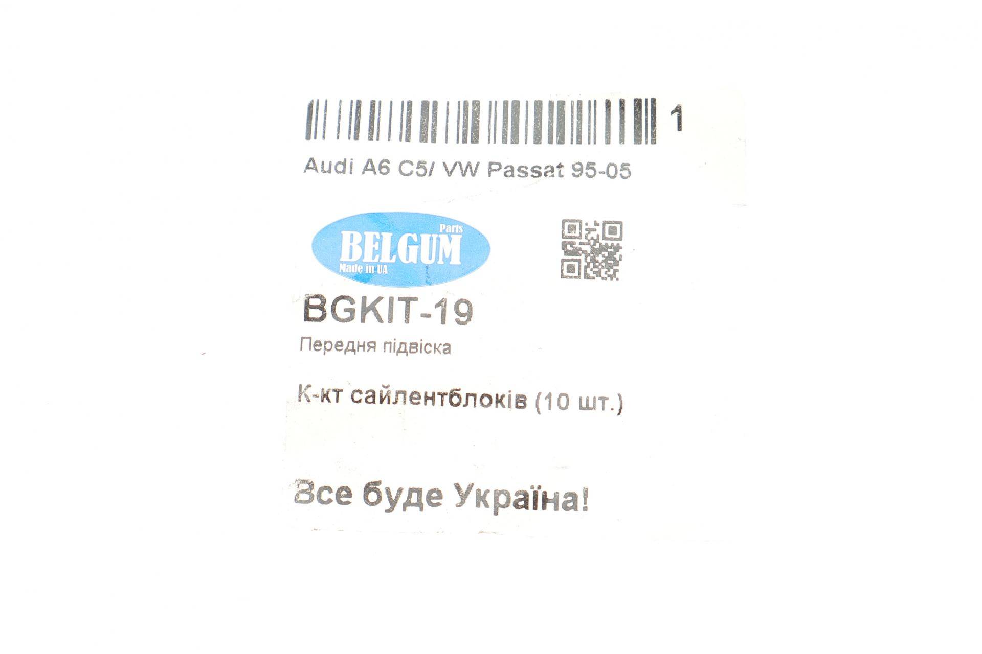 Комплект сайлентблоків передньої підвіски Audi A6 (C5)/VW Passat (B5) 96-05 (10 шт.)
