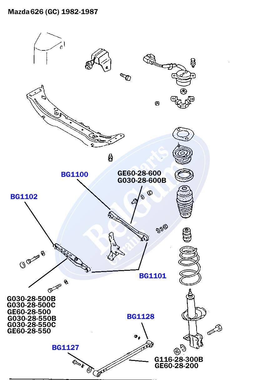 Сайлентблок важеля (заднього) Mazda 323/626, 85-94 (d=14mm) (поперечного)