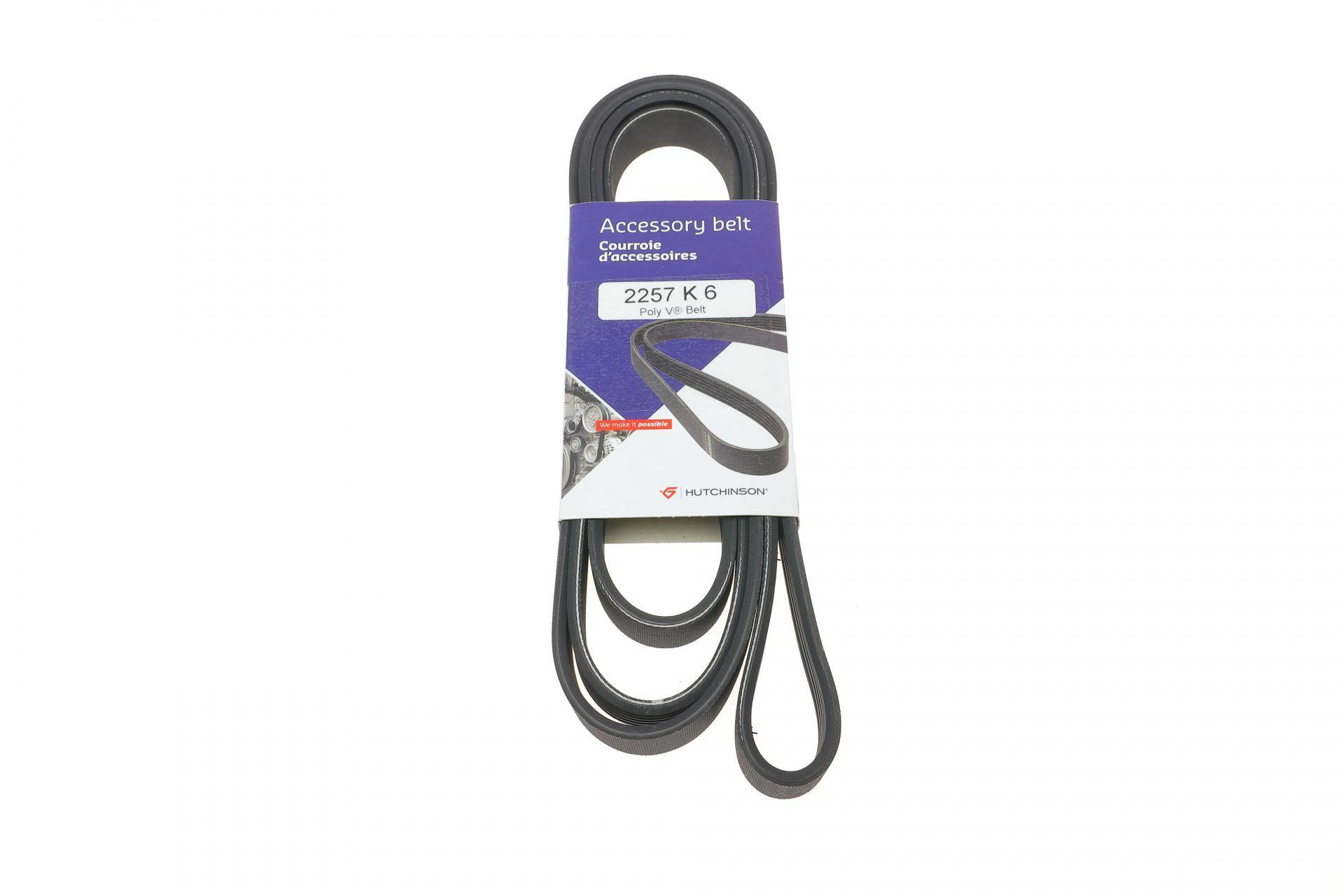 Ремінь генератора MB Sprinter CDI (-AC) (з обводним роликом)(6PK2257)