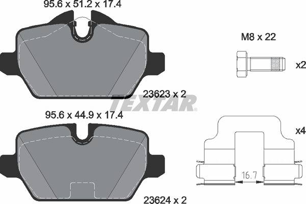 Колодки гальмівні (задні) BMW 3 (E90/E92) 00-13/1 (E81/82/87) 03-13 (TRW) Q+