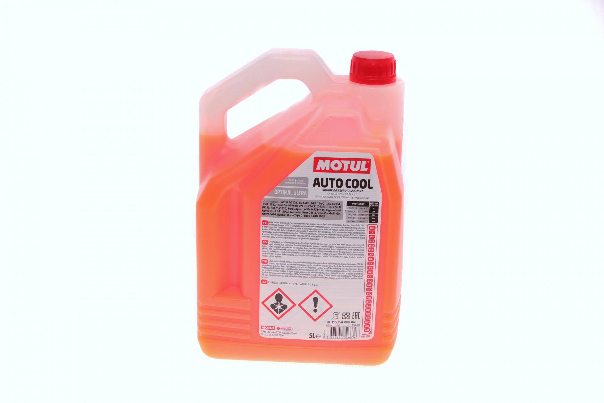 Антифриз (оранжевий) G12/G12 Plus (5L) Auto Cool Optimal Ultra (1:1= -41°C)/(109143/112630)