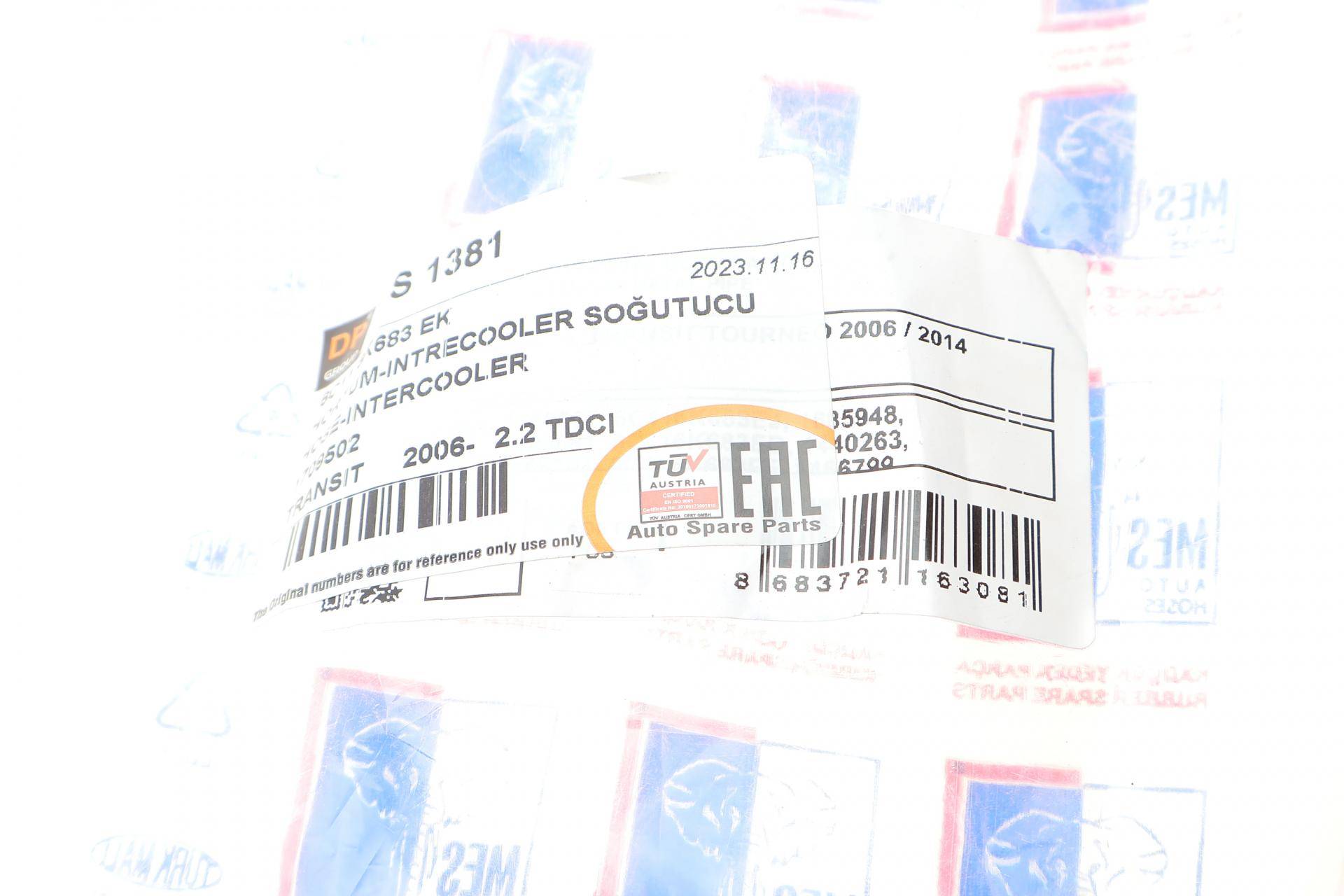 Патрубок інтеркулера Ford Transit TT9 2.2TDCi 06- (к-кт 2шт)