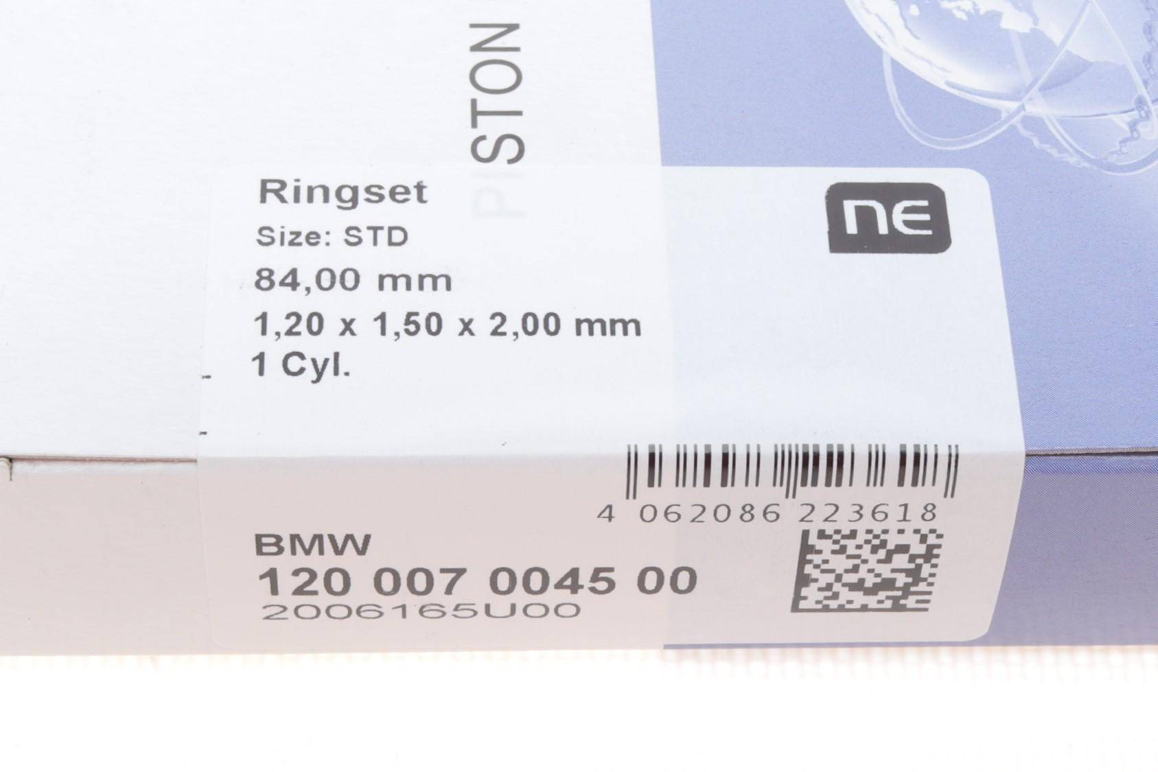 Кільця поршневі BMW X5 (E70)/X6 (E71/E72) 2.0i/3.0i (N20/N26/N54/N55) 06- (84.00mm/STD)= 8907520000 (N54/N55)