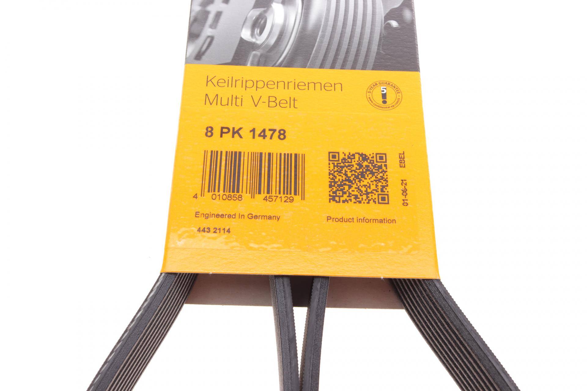 Ремінь генератора BMW 5 (F10)/ X5 (E70/F15/F85)/X6 (E71/E72/F16/F86) 08-16 (8PK1478)