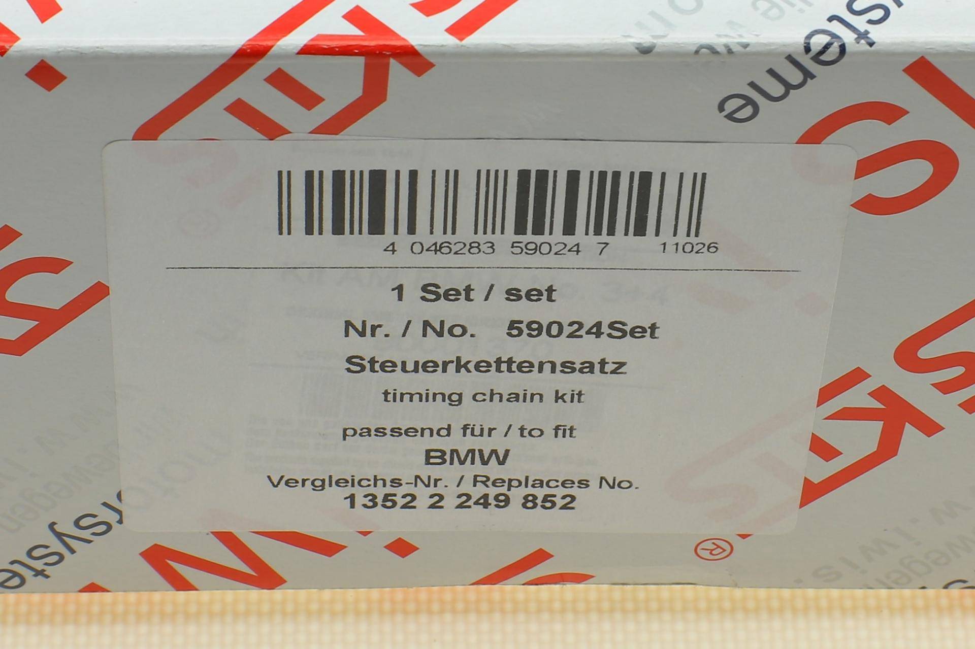Комплект ланцюга ГРМ BMW 3 (E46/E91)/5 (E60)/X5 (E53/E70) 2.0D-3.0D 01-13 (z=74/66) (симплекс) M47/M57