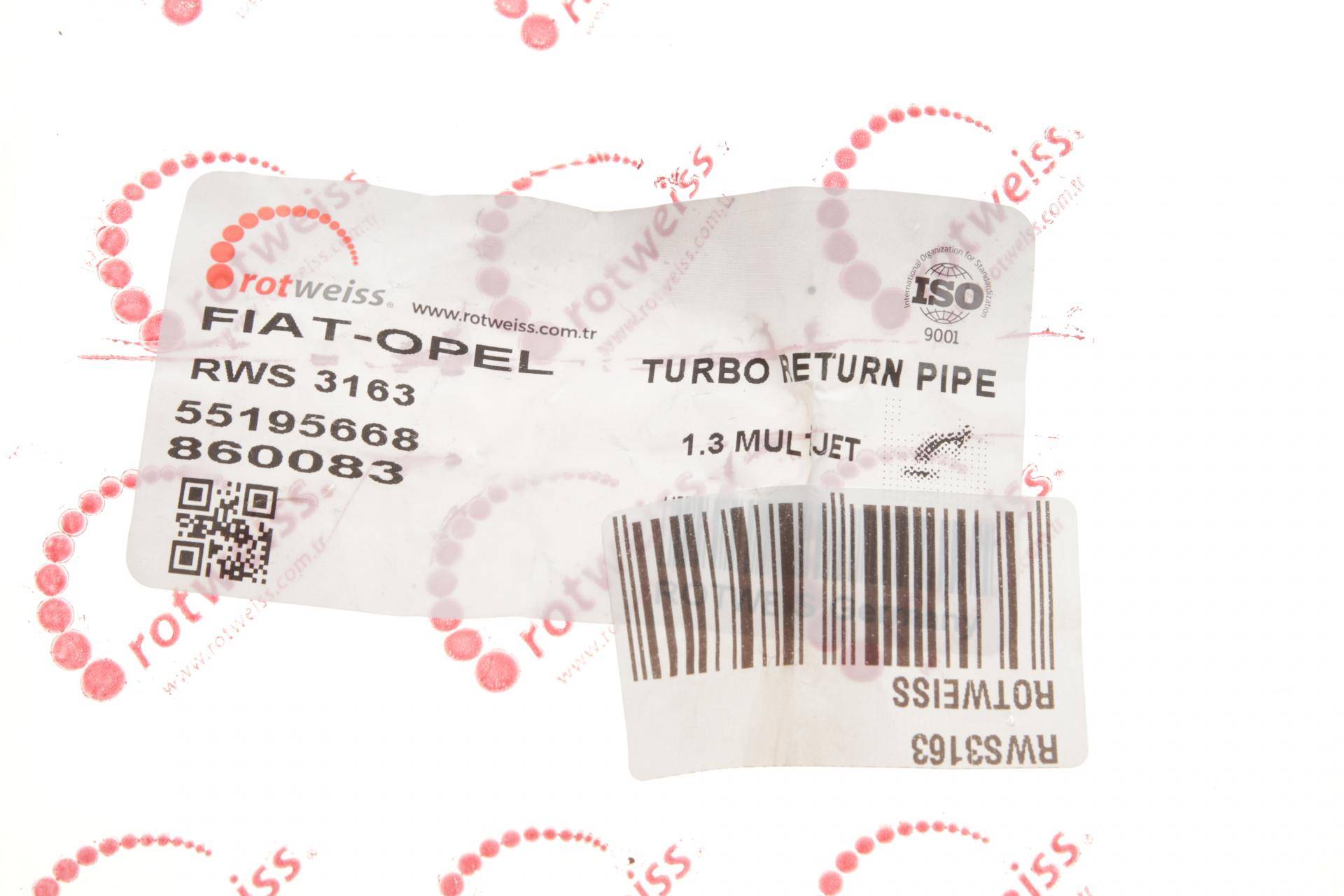 Трубка зливу оливи з турбіни Fiat Doblo 1.3D 01-