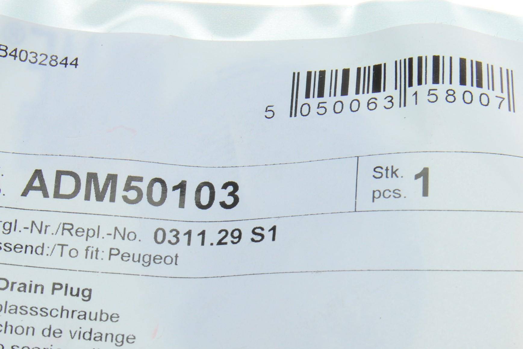 Болт зливу оливи + шайба Citroen Berlingo/Peugeot Partner 1.6HDI/1.9D/2.0HDI 98- (M10x1,25)
