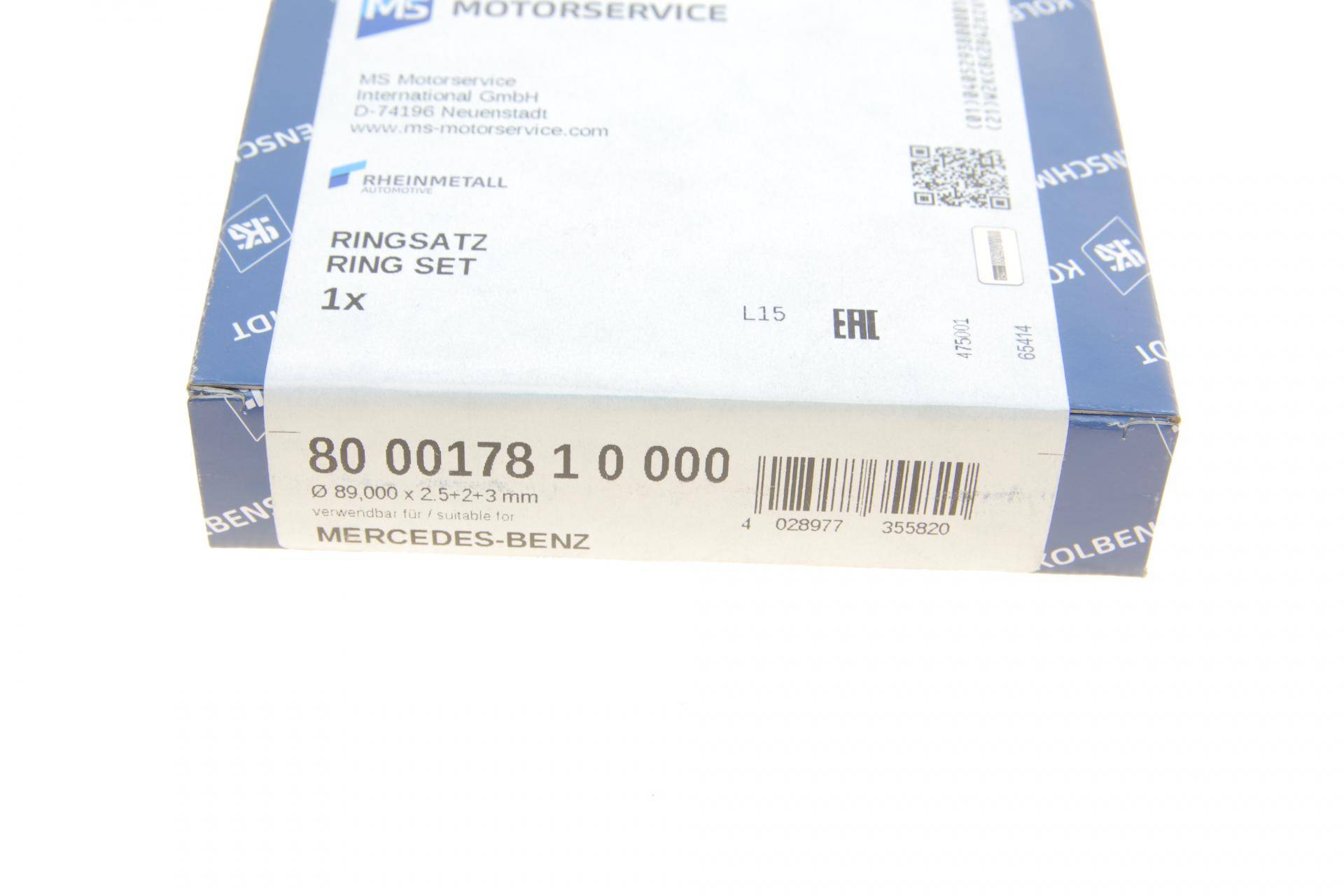 Кільця поршневі MB Sprinter OM602 2.9TDI (89.00mm/STD) (2.5-2-3)