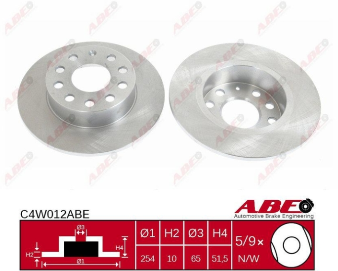 Задній гальмівний диск VW CADDY 3, GOLF 5, 6, JETTA 4, SKODA OCTAVIA A5, A7, AUDI A3 - 1999-