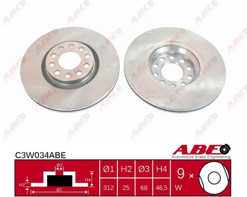 Передній гальмівний диск AUDI A4 B6, B7, A6 C5, VW PASSAT B5, SKODA SUPERB - 1996-