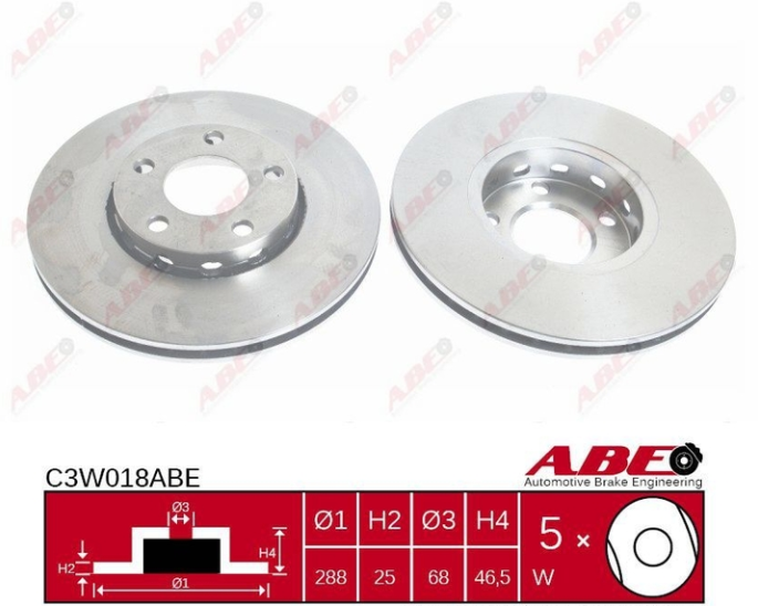 Передній гальмівний диск AUDI 100 C4, A4 B5, B6, B7, A6 C4, C5, VW PASSAT B5, SKODA SUPERB - 1990-