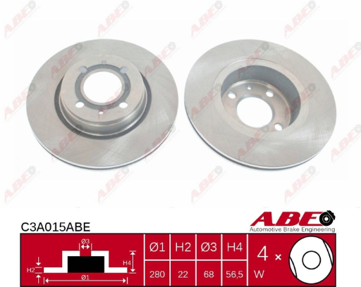 Передній гальмівний диск AUDI 80 B4 - 1988-2000