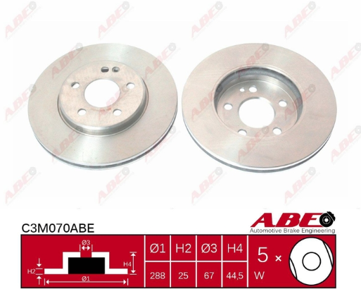 Передній гальмівний диск MERCEDES W169 - 2004-2012