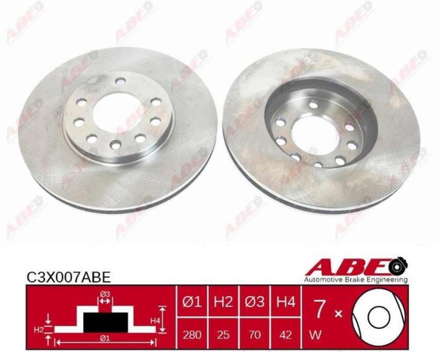 Передній гальмівний диск OPEL ASTRA H, G, COMBO, CORSA C, ZAFIRA B, MERIVA A, B - 1998-