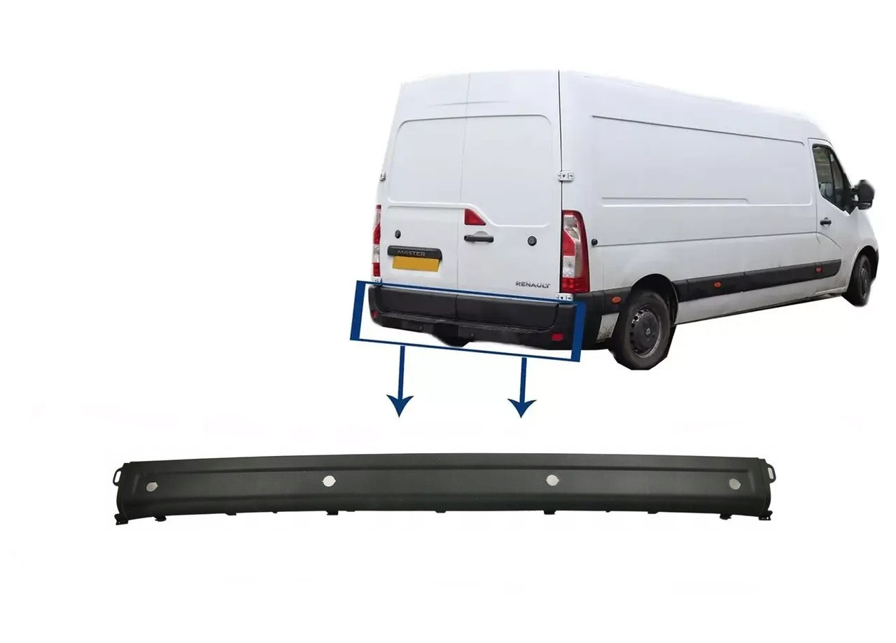 Задній бампер Рено Майстер 3 - Renault Master 3 2010- (з отворами для датчиків парковки)